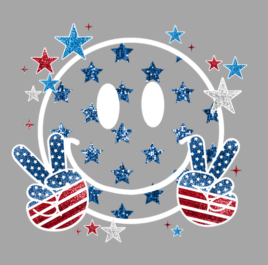 Patriotic Smiley Face Print