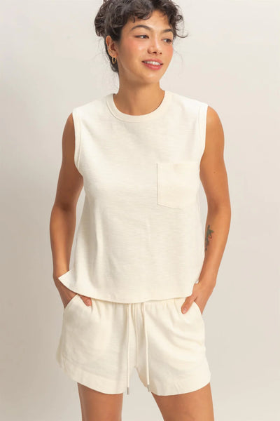 Sleeveless Pocket Tee