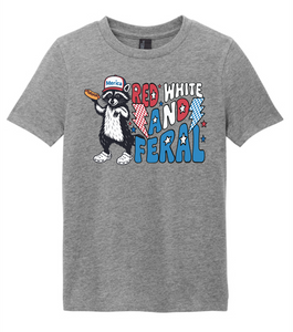 Red White & Feral Youth Tee