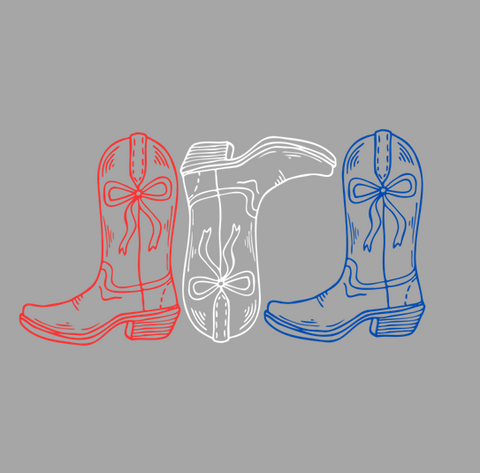 Red White Blue Boots Print