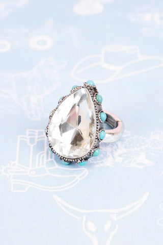 All Eyes on Me Crystal Stone Stretch Ring