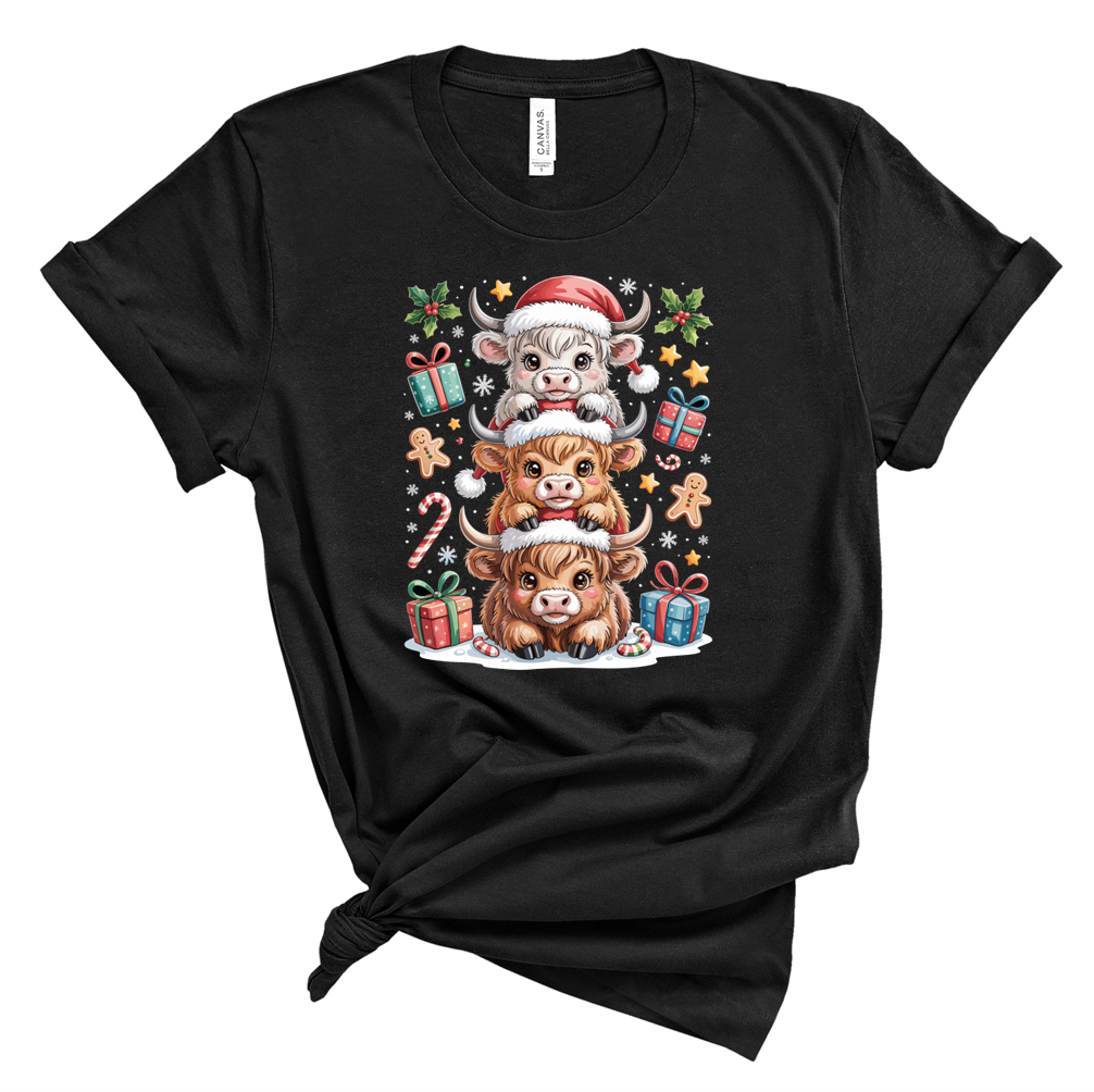 Youth Santa Cow Christmas Tee