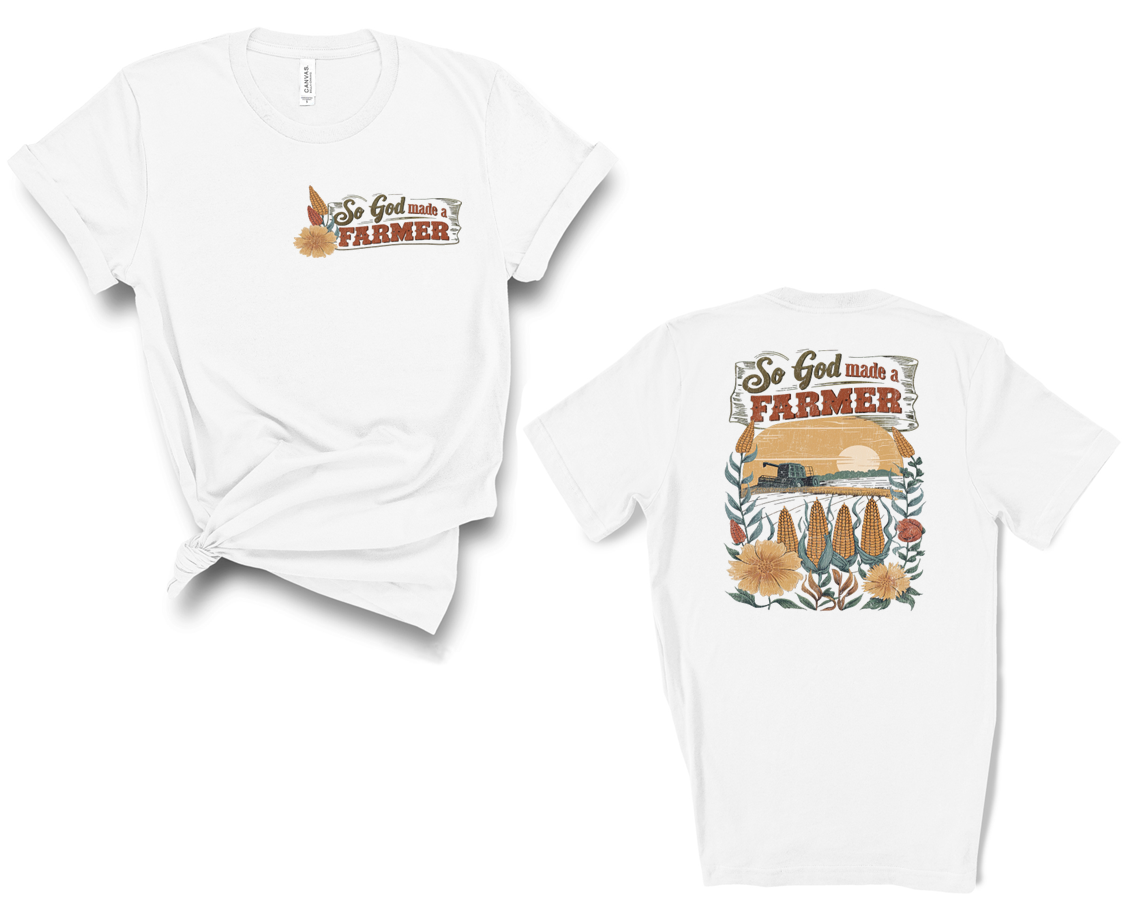 God Made A Farmer T-Shirt Print