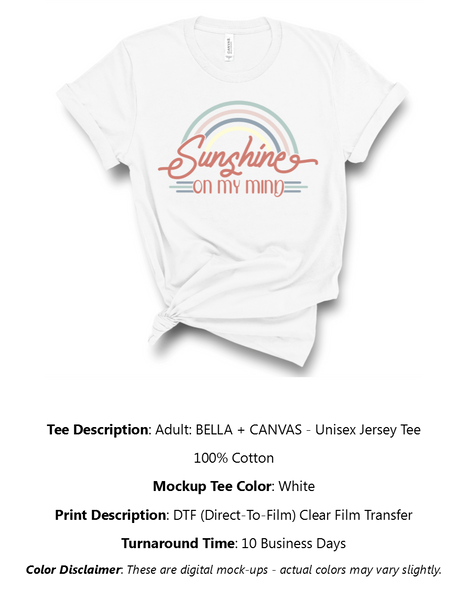 Sunshine On My Mind T-Shirt Pack