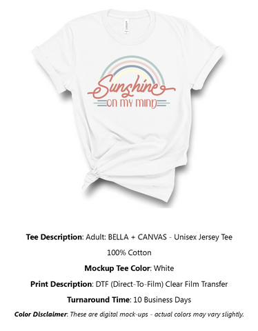 Sunshine On My Mind T-Shirt Pack