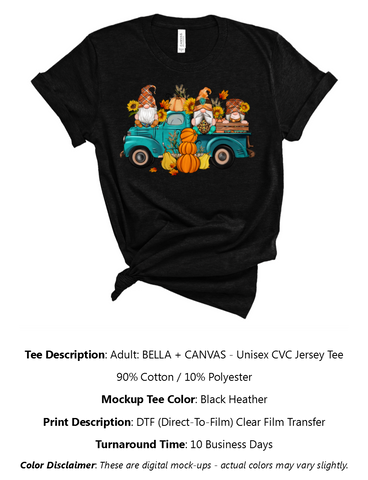 Teal Truck Pumpkin Gnomes T-Shirt Pack