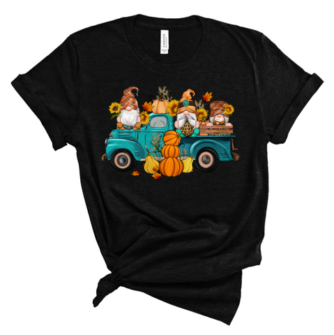 Teal Truck Pumpkin Gnomes Transfer