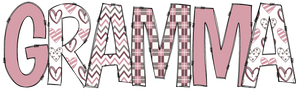 Pink Patterned Gramma T-Shirt Print