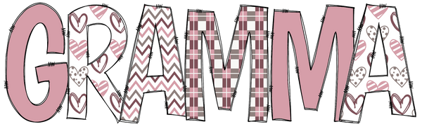 Pink Patterned Gramma T-Shirt Print