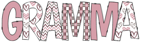 Pink Patterned Gramma T-Shirt Print