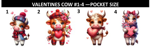 Valentines Cow #1-4 Prints