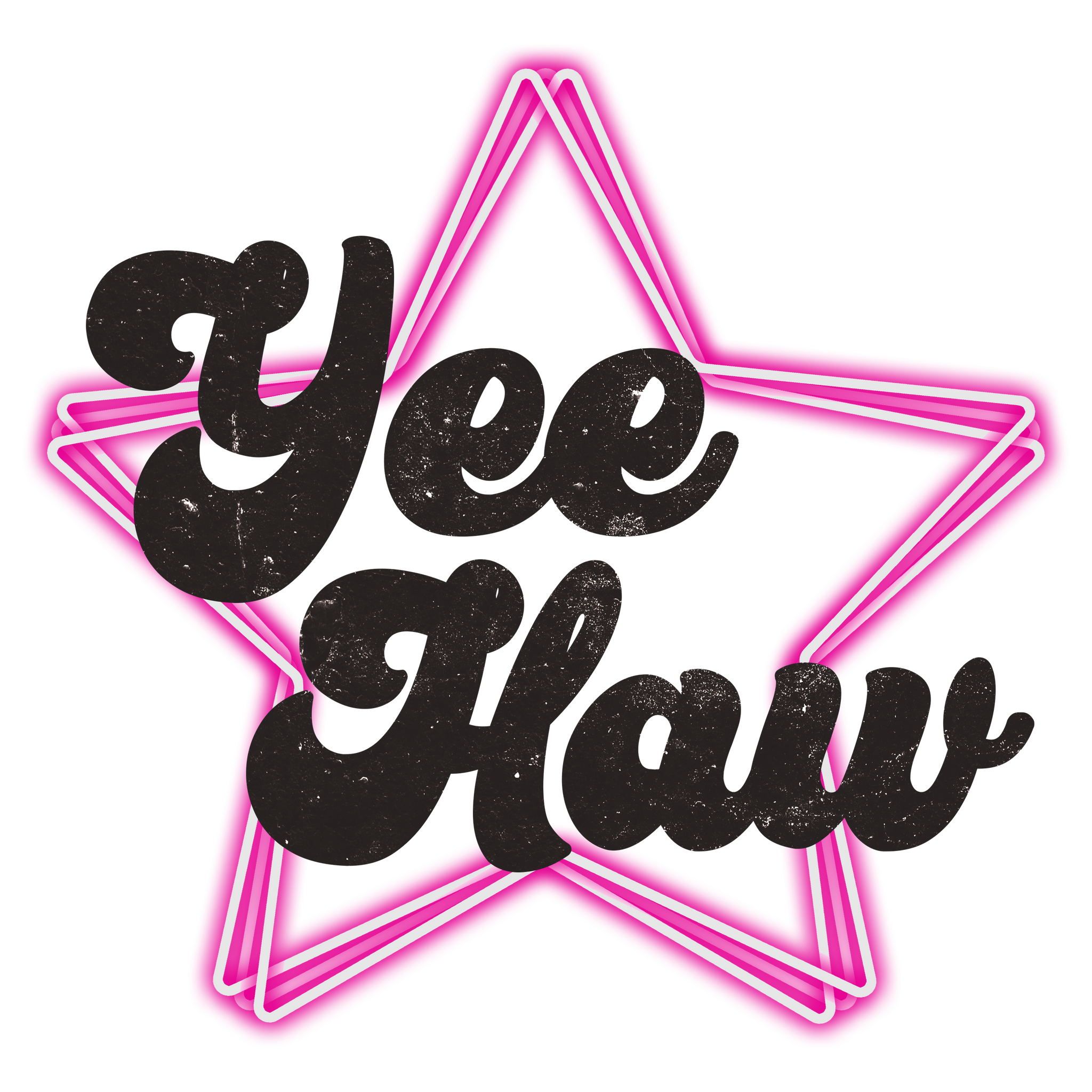 Yee Haw Pink Star Print