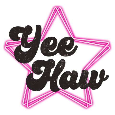 Yee Haw Pink Star Print