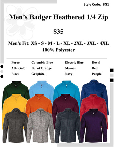 Badger Heathered 1/4 Zip