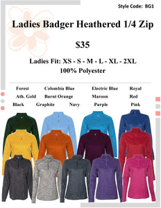 Ladies Badger Heathered 1/4 Zip