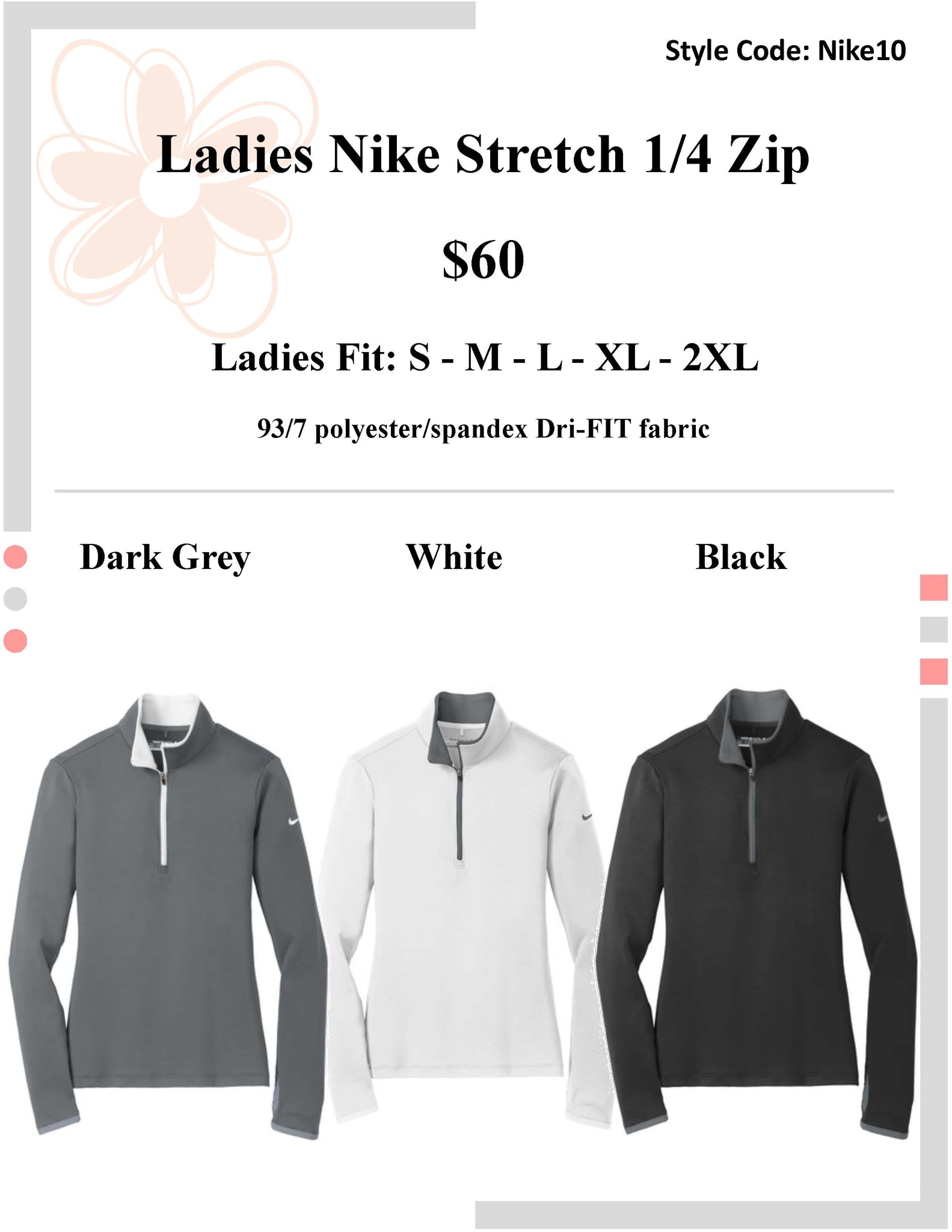Ladies Nike Stretch 1/4 Zip