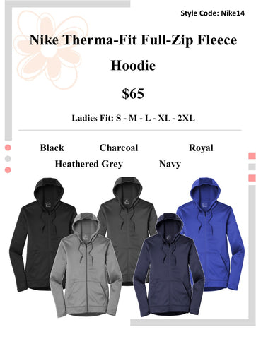 Ladies Nike ThermaFit Full-Zip Fleece Hoodie