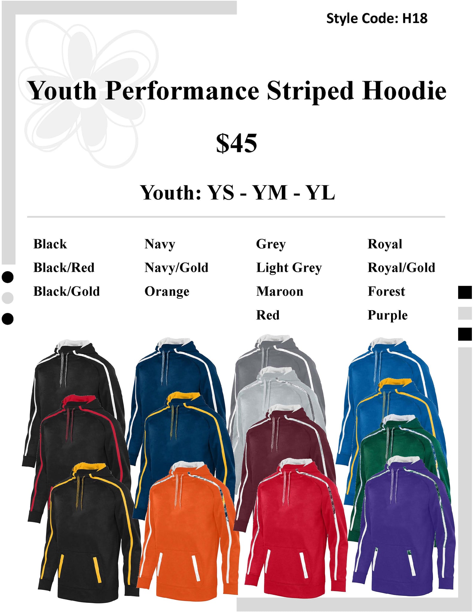 Youth Performance Striped Hoodie