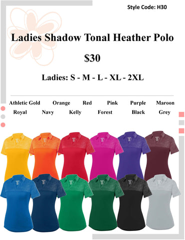 Ladies Shadow Tonal Heather Polo