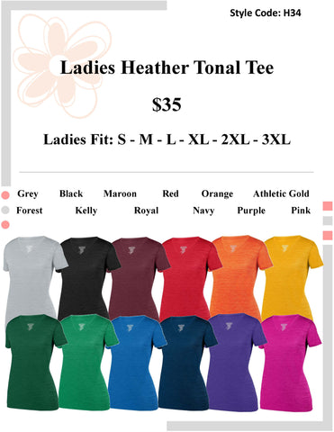 Ladies Heather Tonal Tee