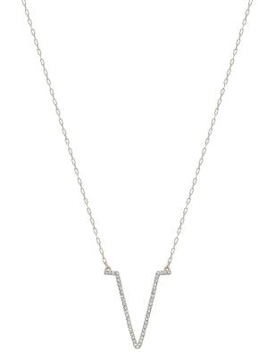 Rhinestone V Necklace