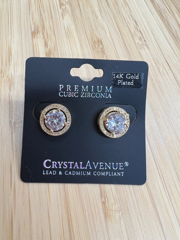 Double Circle Rhinestone Earrings