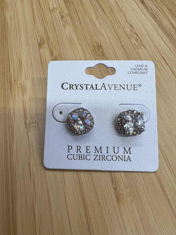 Square Rhinestone Stud Earrings