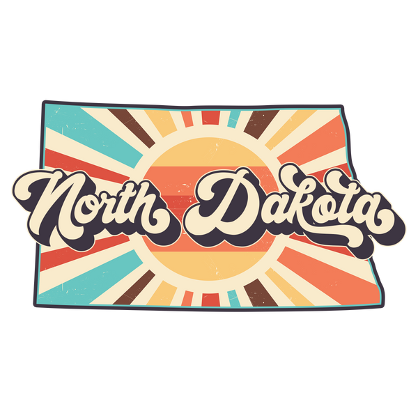 Retro North Dakota Print