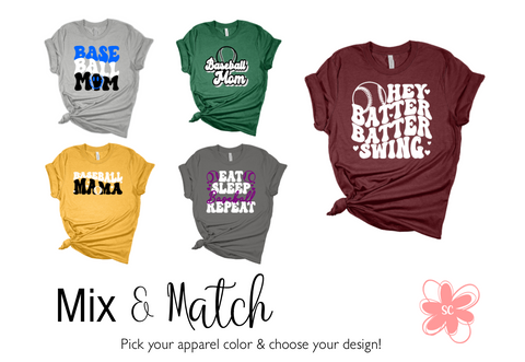 Customizable Baseball T-Shirt Packs