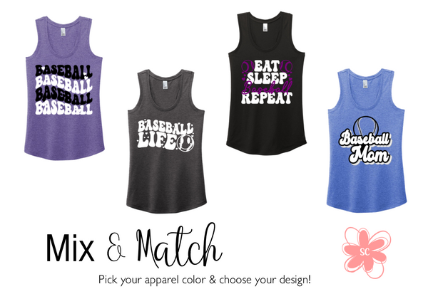 Customizable Baseball Racerback Tank Top Pack