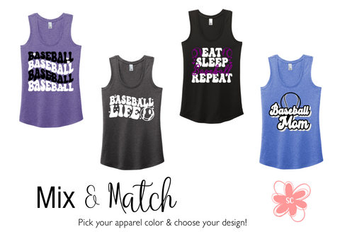 Customizable Baseball Racerback Tank Top Pack