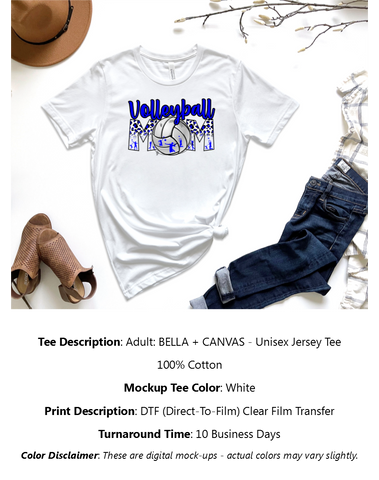 Blue Volleyball Mom T-Shirt Pack