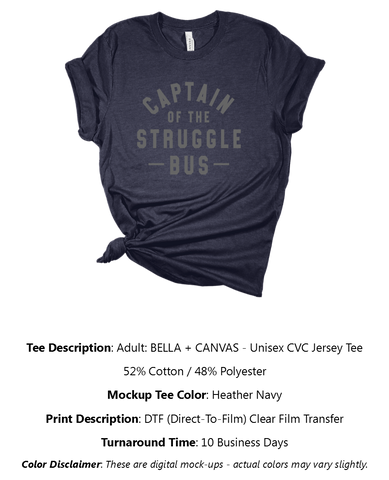 Captain Of The Struggle Bus T-Shirt Pack