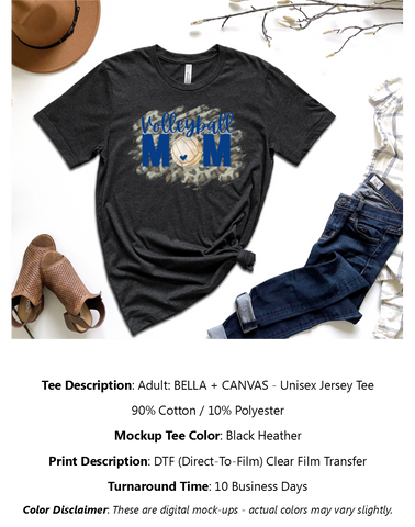 Cheetah Volleyball Mom T-Shirt Pack