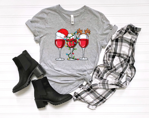 Christmas Light Wine Glasses Transfer