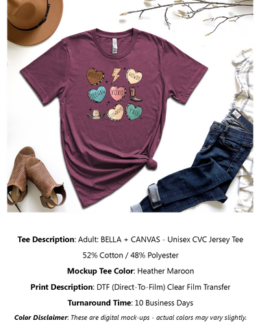 Country Conversation Hearts T-Shirt Pack