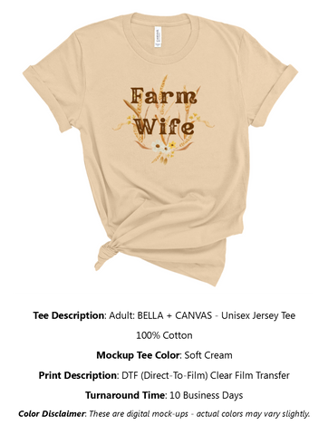 Farm Wife Wheat T-Shirt Pack