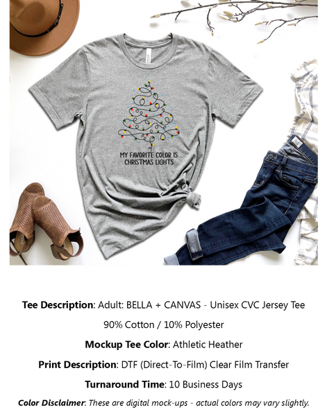 Favorite Color Is Christmas Lights T-Shirt Pack