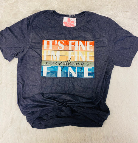 Everything's Fine Navy Tee