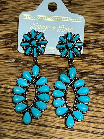 Turquoise Flower Earrings