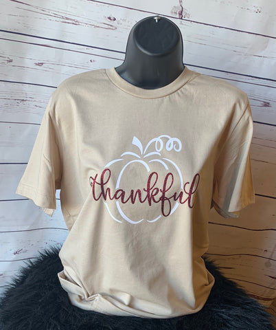 Thankful Pumpkin, Tan Softstyle Tee