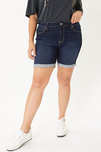 KanCan PLUS Dark High Rise Shorts - Stretchy