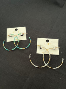 City Beaded Hoop Earrings