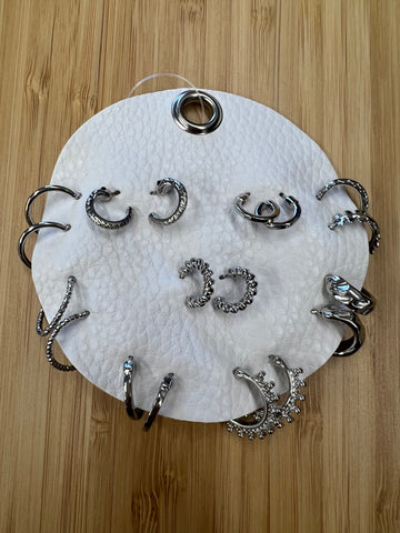 Silver Hoop Earring Set