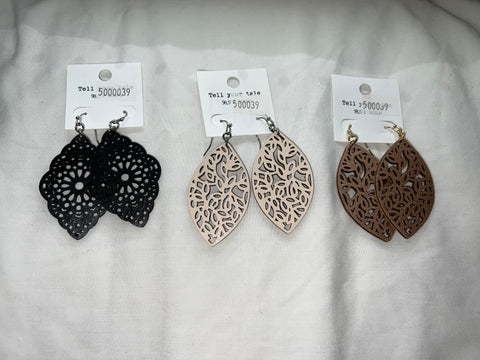 Leather Lasered Earrings