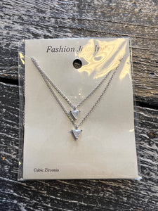 Double Stone Triangle Necklace