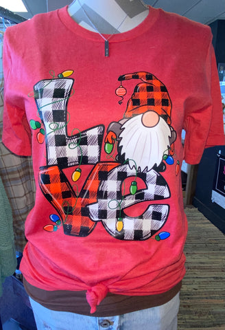 Christmas Gnome Love Tee