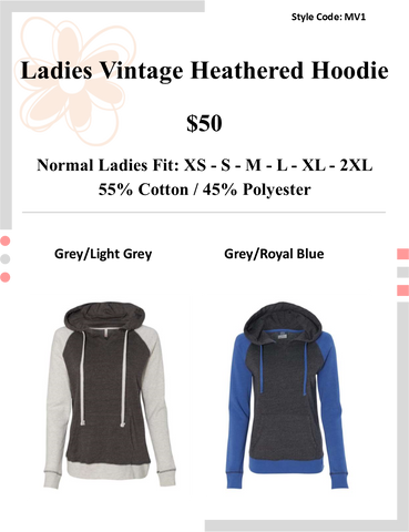 Ladies Vintage Heathered Hoodie