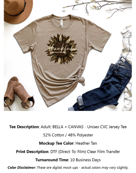 Leopard Thankful Sunflower T-Shirt Pack