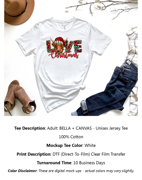 Love Christmas Cow T-Shirt Pack